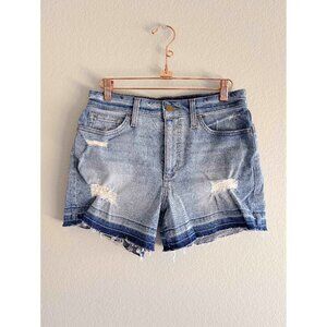 Joe’s Jeans High Rise Distressed Denim Raw Hem Shorts Sz 27